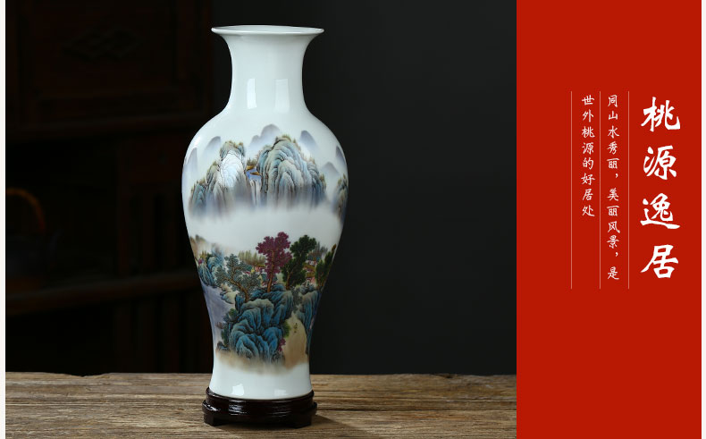 Blue and white porcelain of jingdezhen ceramics flower arranging antique vase lucky bamboo living room TV cabinet craft ornaments furnishing articles