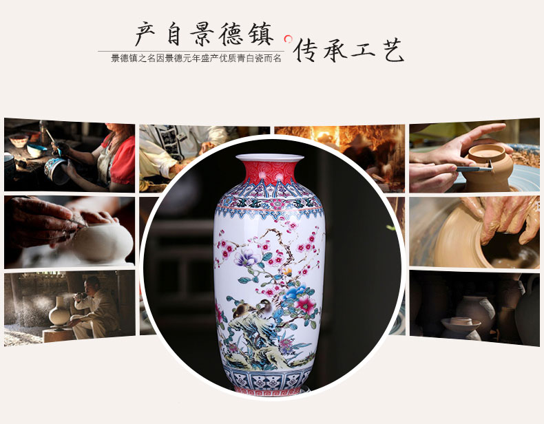 Jingdezhen ceramics floret bottle famille rose flower arranging new Chinese style home furnishing articles sitting room TV ark adornment ornament