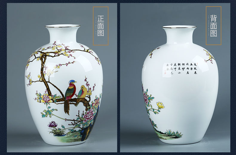 Jingdezhen ceramic vases, new Chinese style living room porch TV ark, flower arranging flower decoration craft ornaments furnishing articles