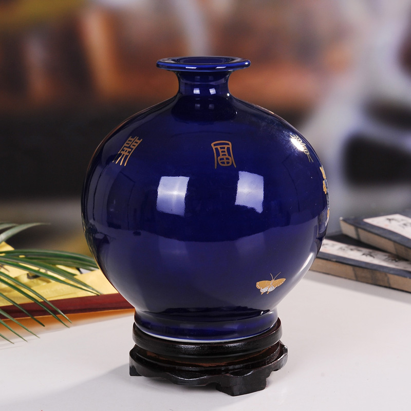 Jingdezhen ceramics cloisonne vase flower implement modern home furnishing articles adornment Chinese arts and crafts