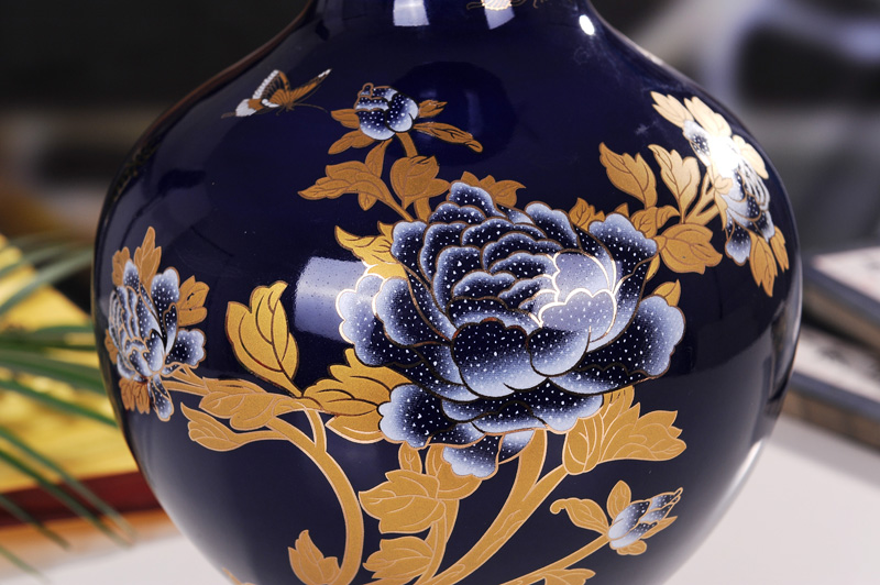 Jingdezhen ceramics cloisonne vase flower implement modern home furnishing articles adornment Chinese arts and crafts