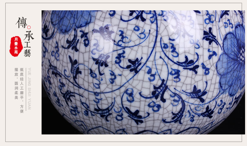 Jingdezhen ceramics guanyao classical arts and crafts of blue and white porcelain vase hand - made under glaze color antique home furnishing articles