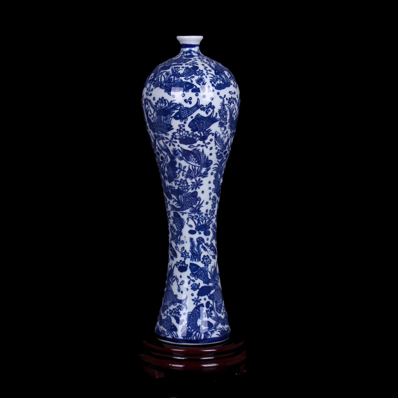 Jingdezhen blue and white porcelain vases, I and contracted decorative vase decoration ceramics handicraft furnishing articles in the living room