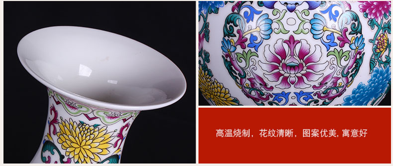 Jingdezhen ceramics enamel see colour blue and white porcelain luminous powder enamel floret bottle home furnishing articles sitting room decoration gifts