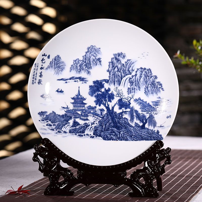 Jingdezhen ceramic decoration plate desk furnishing articles of TV ark, wine decorations household decoration wedding gift