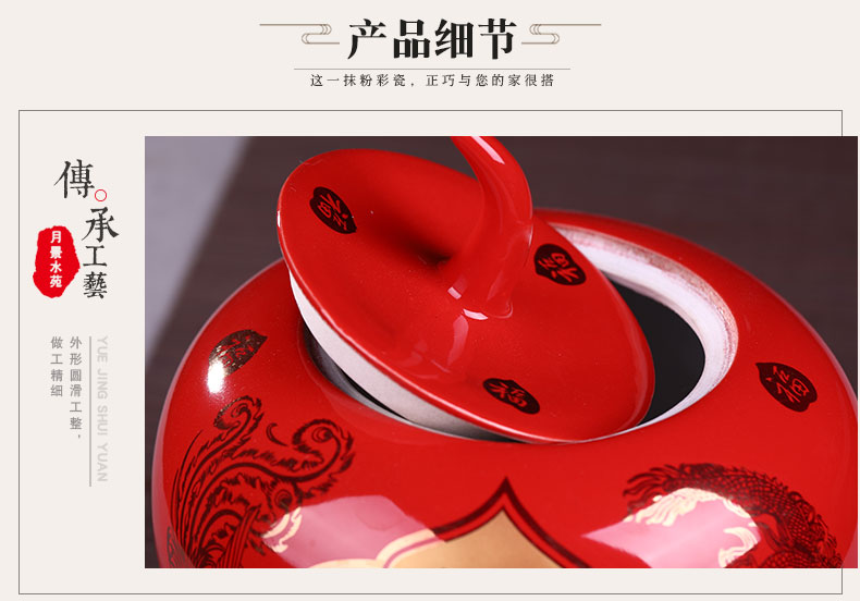 Send China red apple base of jingdezhen ceramics handicraft furnishing articles creative decorative household act the role ofing is tasted a wedding gift