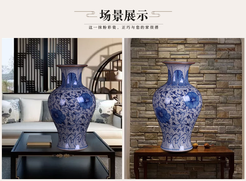 Jingdezhen ceramics guanyao classical arts and crafts of blue and white porcelain vase hand - made under glaze color antique home furnishing articles