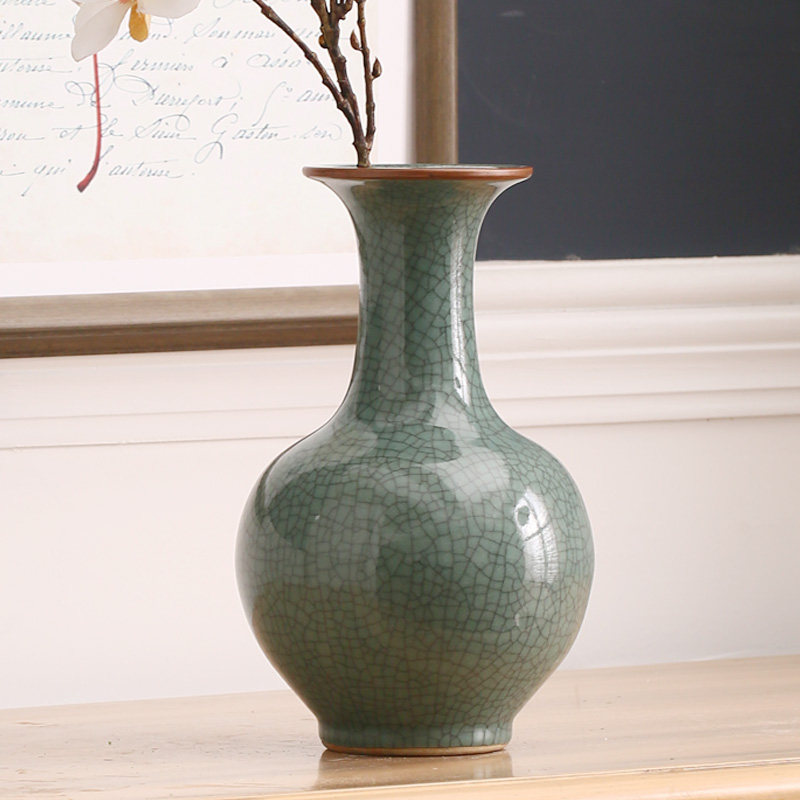Jingdezhen Ceramics Antique Vase Official Kin Crack Glaze Decoration for IKEA Gift