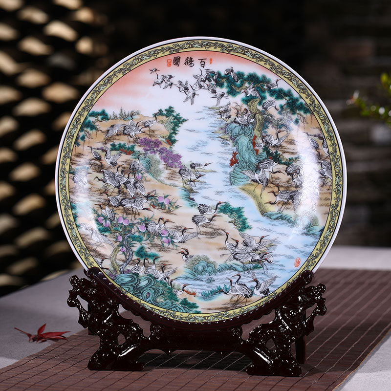 Jingdezhen ceramics with modern decoration plate faceplate hang dish figure Chinese style household decoration crafts are the ancient philosophers