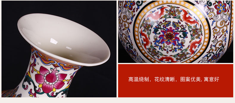 Jingdezhen ceramics enamel see colour blue and white porcelain luminous powder enamel floret bottle home furnishing articles sitting room decoration gifts