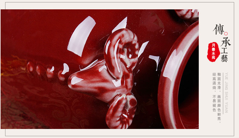 Three sheep statute of jingdezhen ceramic vases, antique jun porcelain kaitai, modern home decoration handicraft furnishing articles