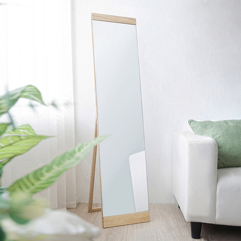 Âm nhạc vẫn sống Đơn giản cơ thể thay đồ gương gỗ phù hợp gương tường Bắc Âu treo gương stereo - Gương gương nhà tắm thông minh