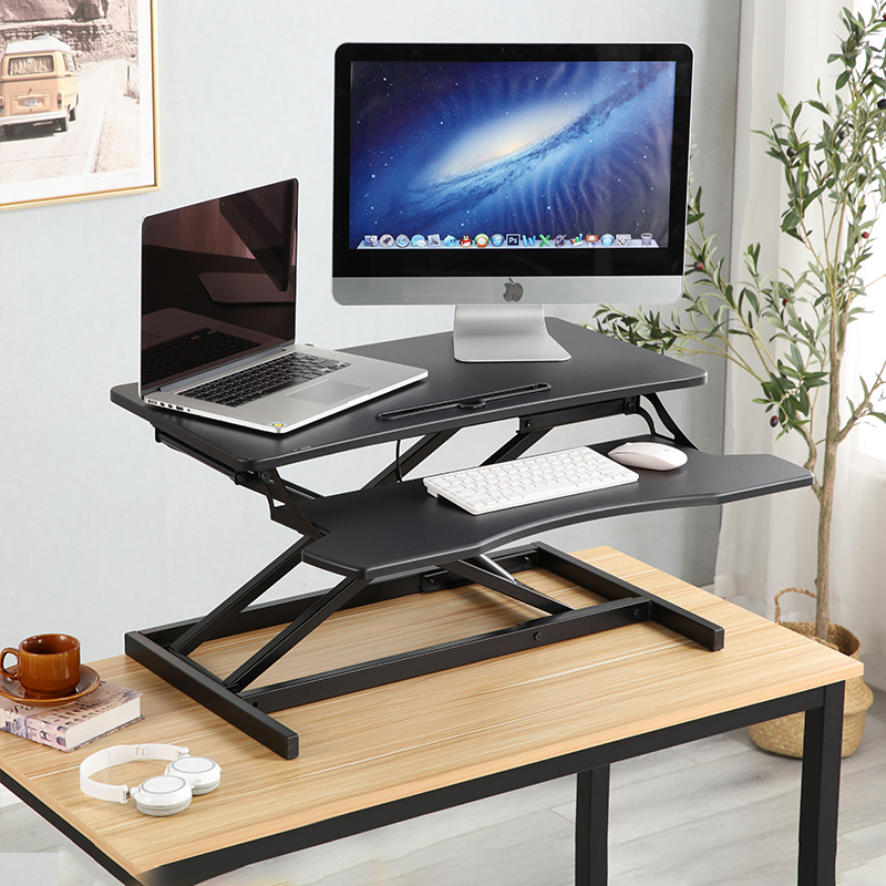 Standing Adjustable Height Computer Stand Foldable Laptop Desk Mobile Standing Office Workstation