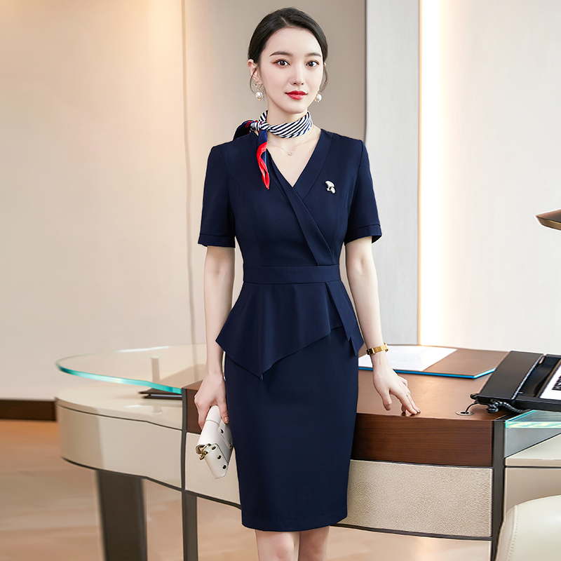 Professional suit skirt Spring new fashion temperament dress Foot bath sales front desk jewelry beautician work clothes