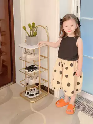 Net red mini vertical shoe rack New 2021 save space home beautiful simple narrow door children's shoe cabinet