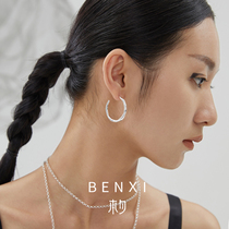 BenXi earrings 2021 New Tide earrings sterling silver sex cold wind earrings nail female design sense ins simple