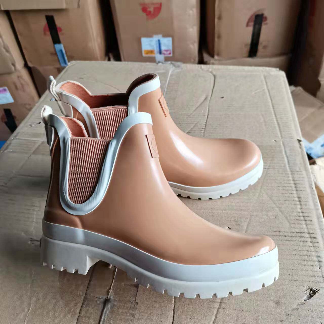Spring Summer Short Barrel Fashion Couple Yingren Rain Shoes Men And Women Rubber Waterproof Non-slip Low Help Garden Shoes Water Shoes Rain Boots-Taobao
