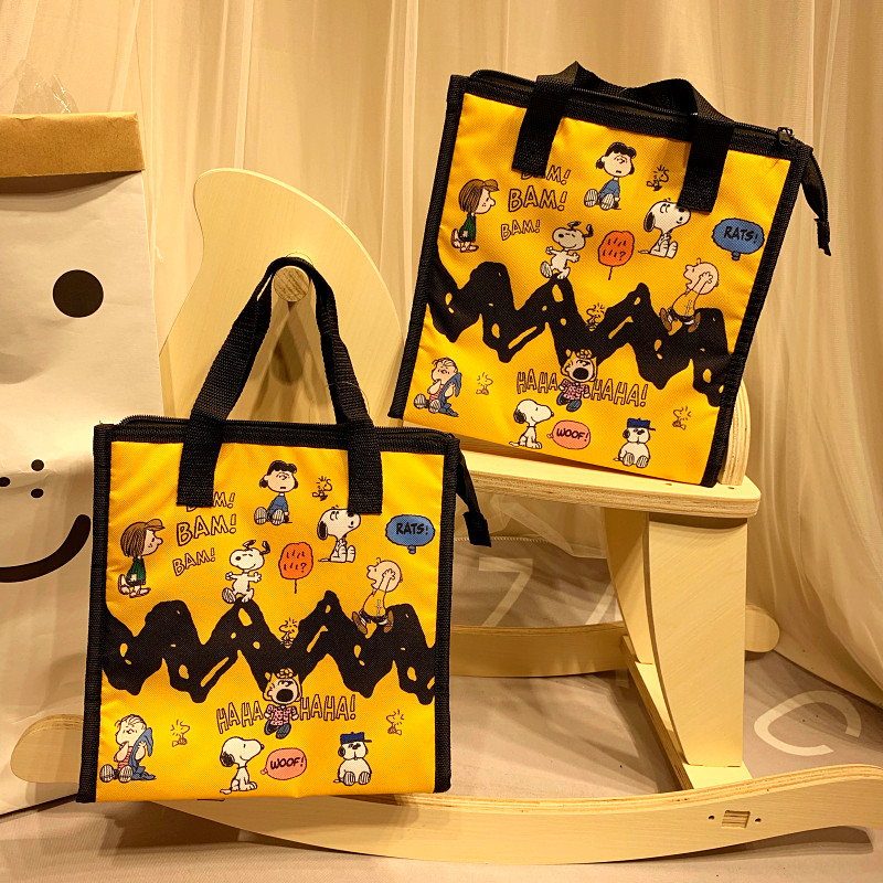 Cartoon lightweight insulated pack lunch box bag lunch bento bag tote bag children student small handbag cold tote bag