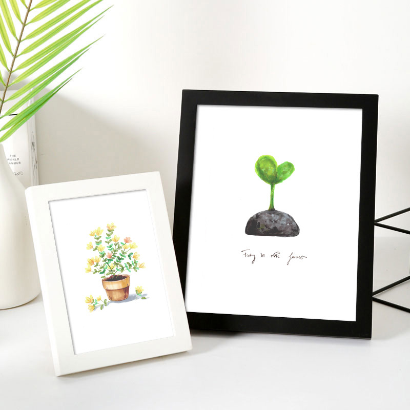 Solid Wood Photo Frame Display Stand Creative Ornament Photo Album 5 6 7 Inch 8 Simple White Small Picture Frame Wall Hanging Nordic 10 Empty Frame