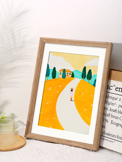 Wooden photo frame wall-mounted a3A4 paper picture frame 4k eight 8K open frame children's sketch oil painting mounting 12 inches 16 frames