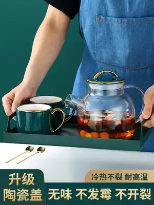 Glass teapot set household heat-resistant high temperature thickened tea set flower teapot cold Kettle tea kettle brewing tea cooker