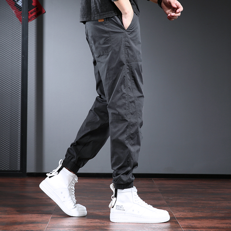 Men's Cargo Pants Trendy Loose Casual Jogger Pants 2026 Spring/Summer Solid Color Simple Versatile Men's Work Pants
