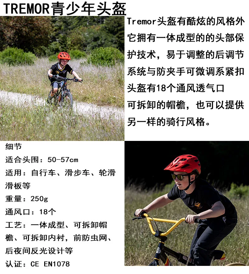[美国Giro TREMOR 儿童平衡自行车轮滑一体成型运动头盔5057cm头围]