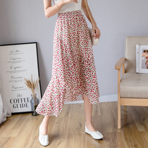 Summer 2020 new high waist a-shaped hip fishtail skirt long chiffon slim ruffle skirt women