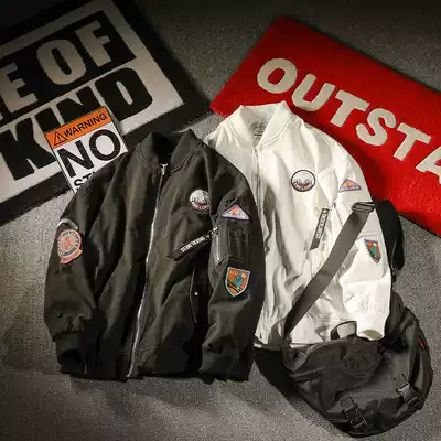 Traveler 2021 Spring American Tide MA1 Pilots Embroidered Casual Loose Jacket