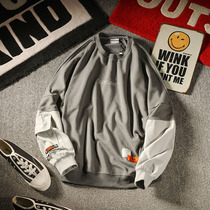 Three sleeves spring American trendsetter color matching cuff sweater youth casual loose pullover top