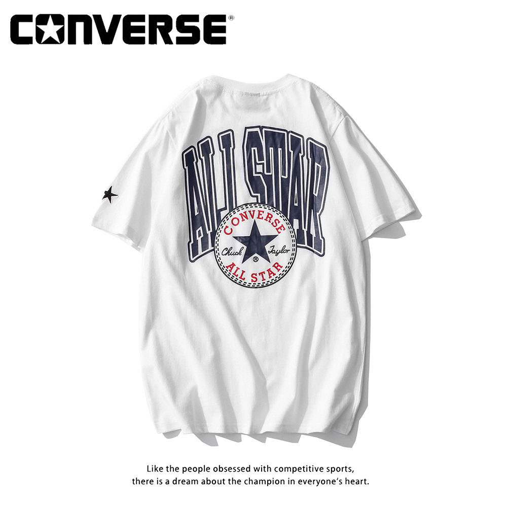 Hong Kong style trendy spring and summer new short sleeve men's and women's fashionable cotton all match loose embroidered letter T-shirt for couples