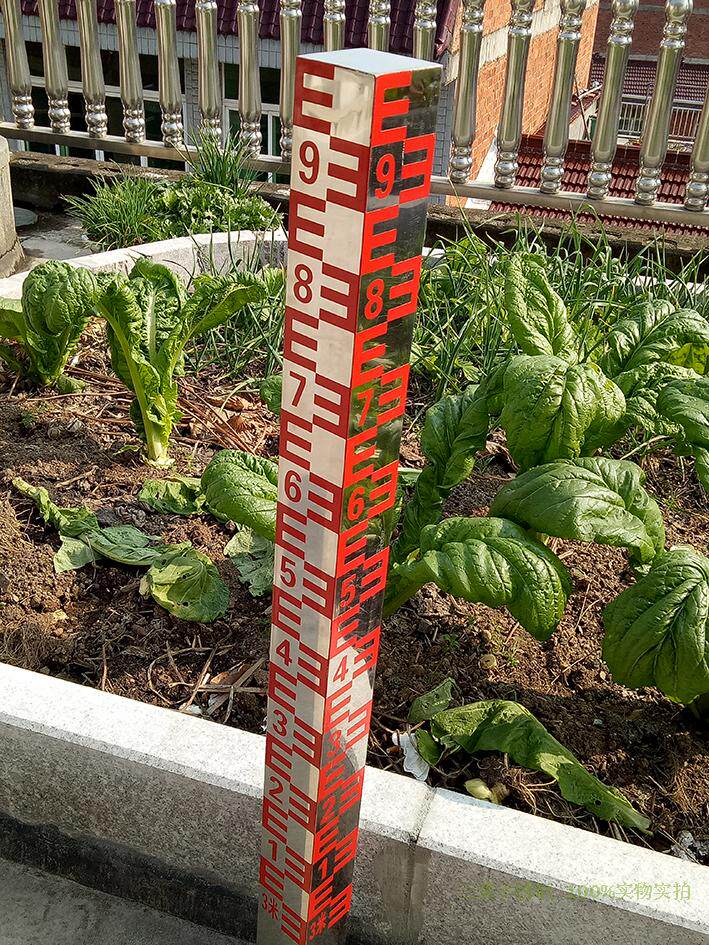 Column-shaped belt pile integrated square-shaped water level ruler 304 stainless steel water level measuring tool can be customized