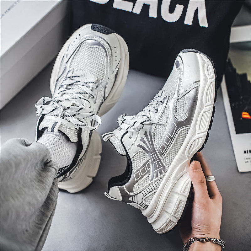 Putian Men's Autumn and Winter Trendy Brand 2025 New Mesh Sports Casual Men's Height-Increasing Running White Dad Sneakers