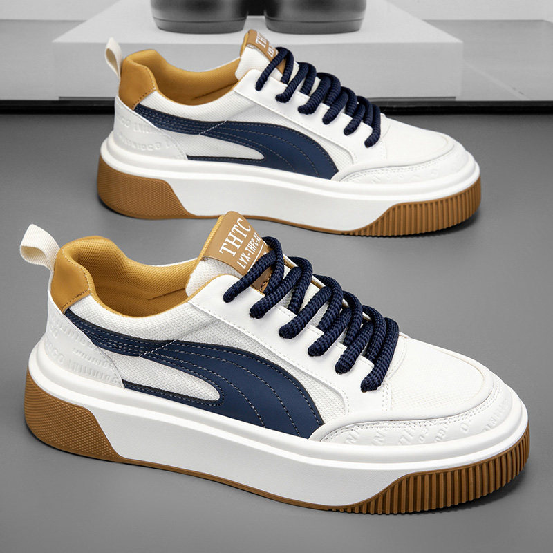 Autumn Men's Shoes 2025 New Niche Design Versatile Casual Sneakers Youth Thick-Soled Sports White Trendy Shoes