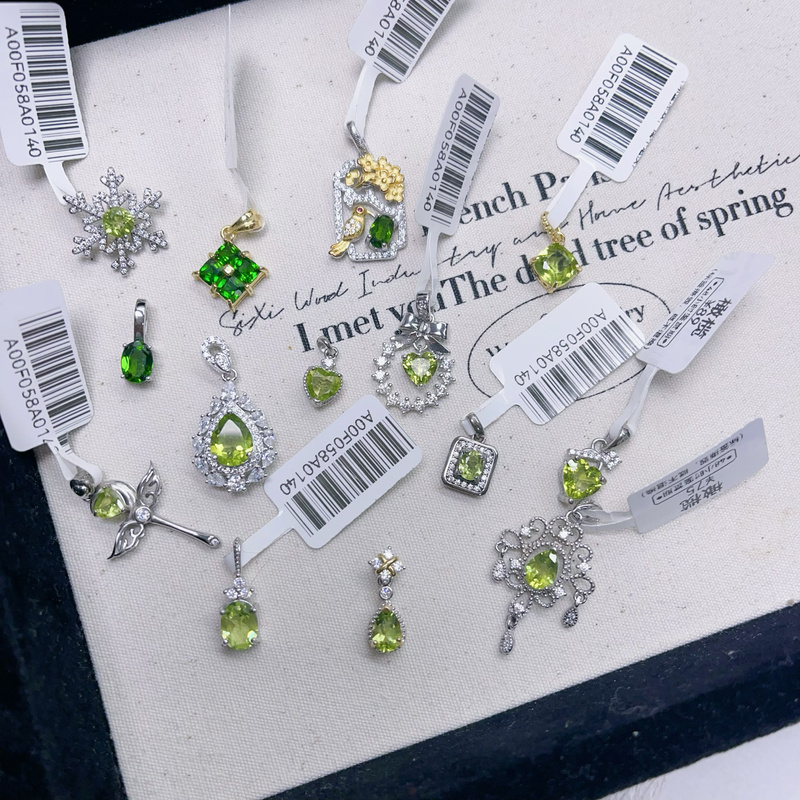 4.7【Peridot Diopside Pendant】S925 Sterling Silver Pendant Necklace for Women, Peridot Diopside Gift Jewelry
