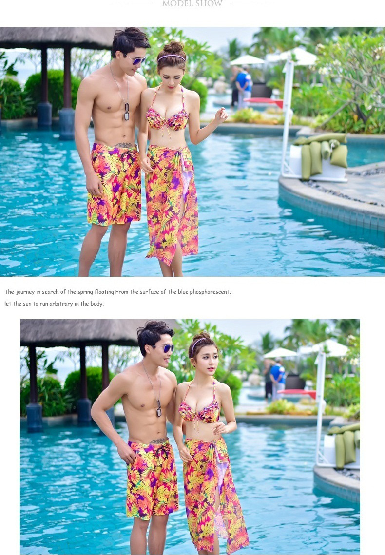 Cặp đôi đồ bơi phù hợp với bikini nữ quần đi biển gợi cảm 	đồ đôi maxi đi biển
