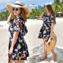 Large size swimsuit female fat mm loose belly cover thin big chest fat sister swimsuit conservative mom hot spring swimsuit