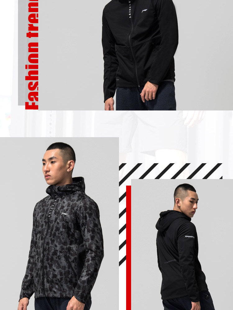 Áo gió nam Li Ning 2018 mùa thu mới áo dài trùm đầu áo gió chạy thể dục mặc áo khoác thể thao giản dị áo gió the north face 3 lớp