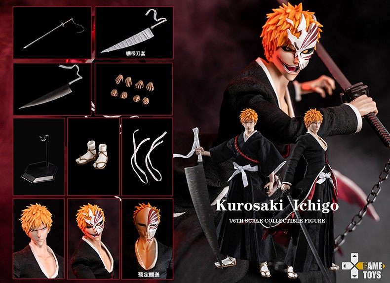 Gametoys BLEACH 1/6 GT-001 Kurosaki Ichigo Double Action Figures
