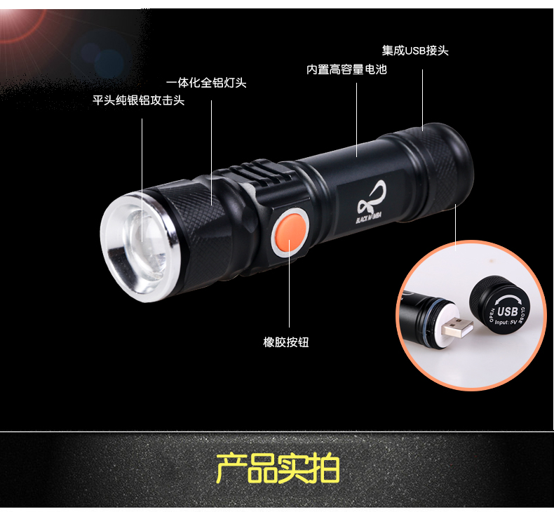 T6 công suất cao đèn pin xe đạp ánh sáng đèn pha xe đạp leo núi đêm cưỡi đèn chói đèn pin không thấm nước chiếu sáng ngoài trời đèn led pin sạc