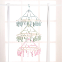 18 clip drying socks hanger multi-clip multi-function disc household drying rack Clothes support underwear underwear baby round