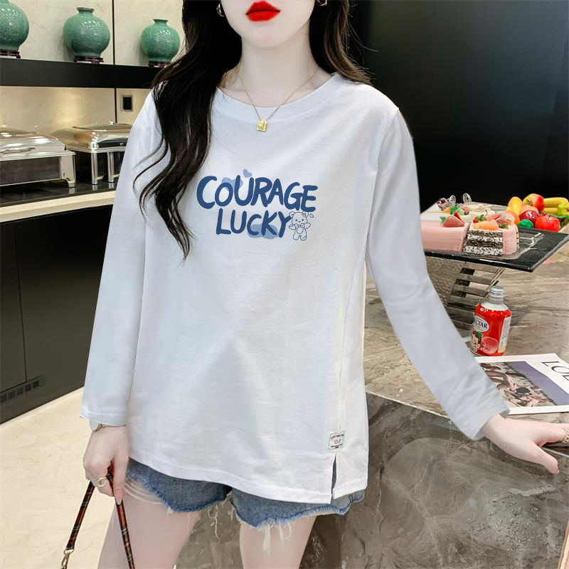 Maternity Wear Pure Cotton Long-Sleeved Loose Large Size T-Shirt for Women Autumn and Winter 2025 New Style Belly-Covering Non-Obvious Pregnancy T-Shirt Top