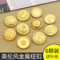 Golden upscale button blouses womens coat 100 buckle submen suit suit button children sweater accessories