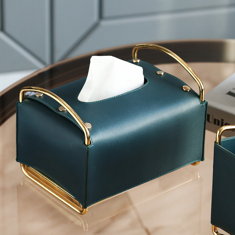 Light luxury creative modern multi-functional tissue box remote control key napkin storage box coffee table living room decorative ornaments