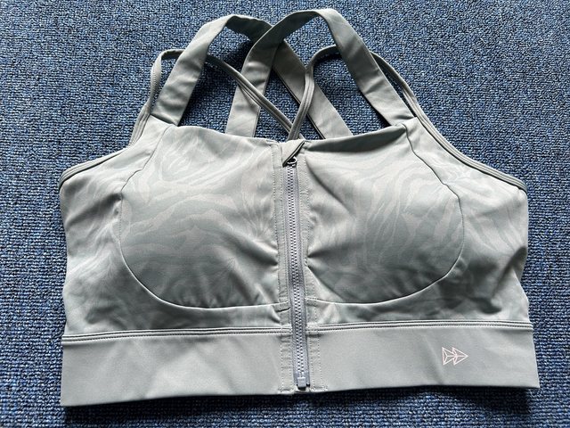 C10 Breathable Contrast Color Front Zipper High Impact Sports Bra