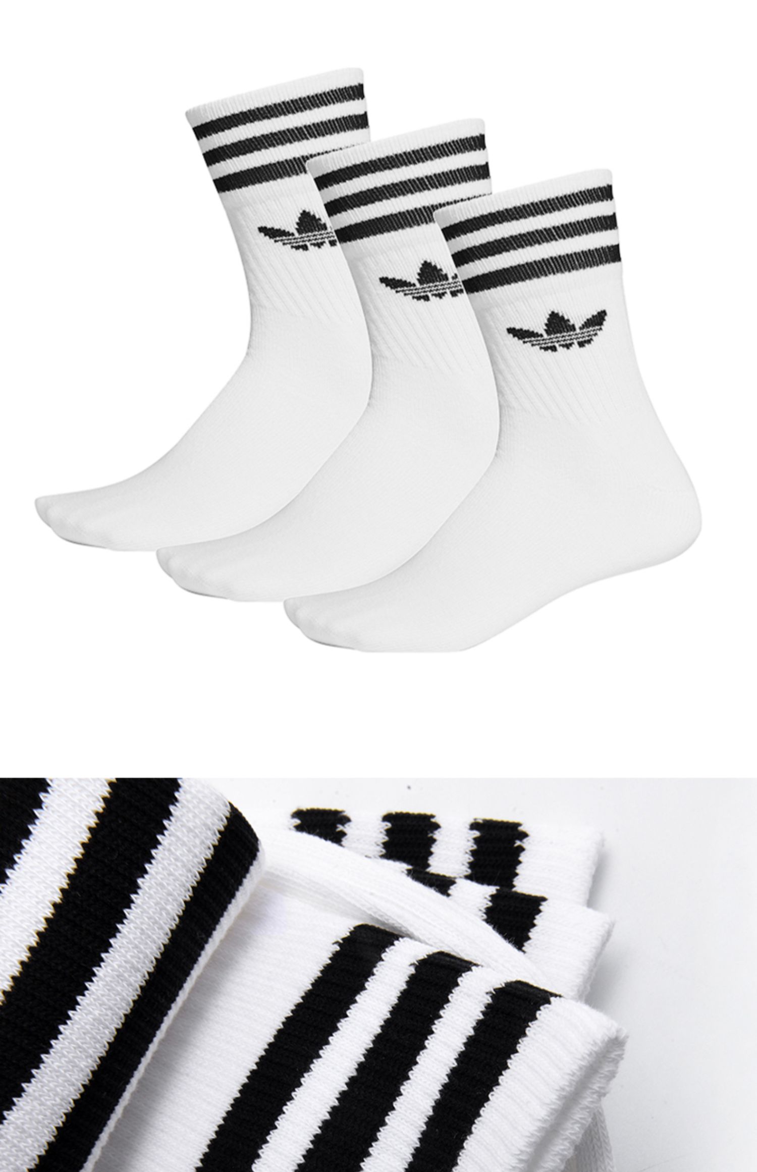 Vớ nam Adidas vớ nữ cỏ ba lá trong ống 3 đôi vớ lưới sọc đỏ thể thao thông thường DX9091 - Vớ thể thao vớ cao cổ