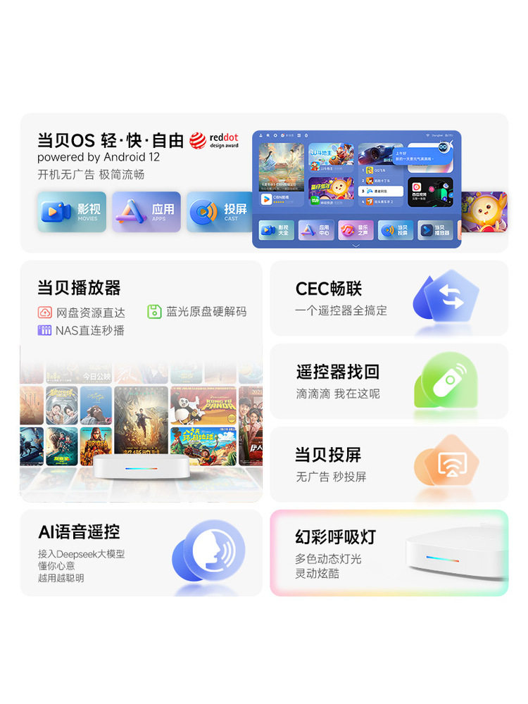 New Product Dangbei H5 Home High-Definition 8K Wireless Wifi Dual-Band Network Tv 4K Box Android Smart Player