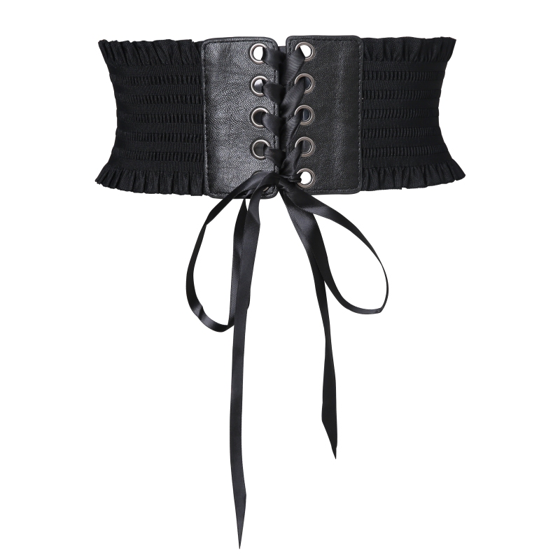 Women's Waist Cincher Slimming Versatile Belt ins Decorative Elastic Fashion Young Dress Tie Wide Belt