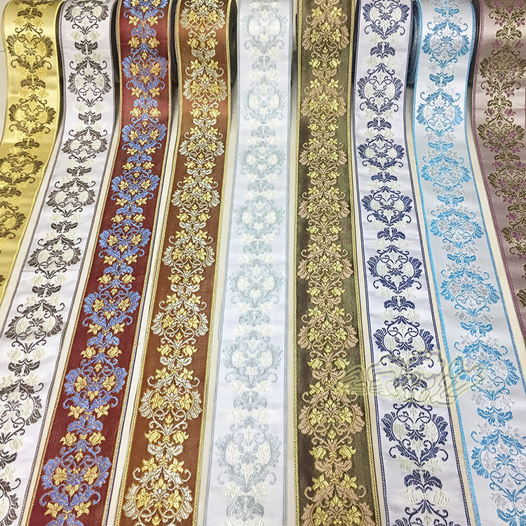 8cm embroidery jacquard embroidery vintage Chinese national costume handmade Hanfu webbing accessories Curtain accessories lace