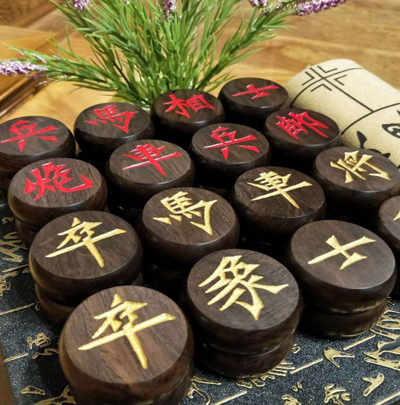Purple sandalwood twig Chinese chess high-grade large ebony Burmese flower old chess Changbai Mountain chess folding chess board